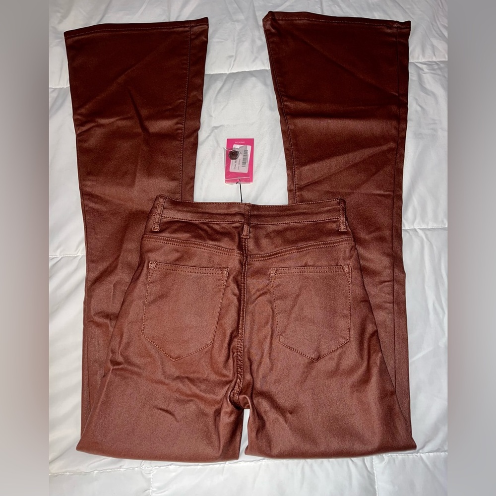 Edikted - Luna Faux Leather Flare Jeans